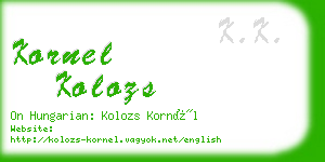 kornel kolozs business card